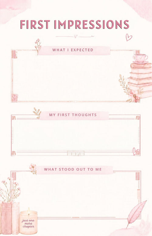 Pink and Cream Book Review Planner – PDF Download